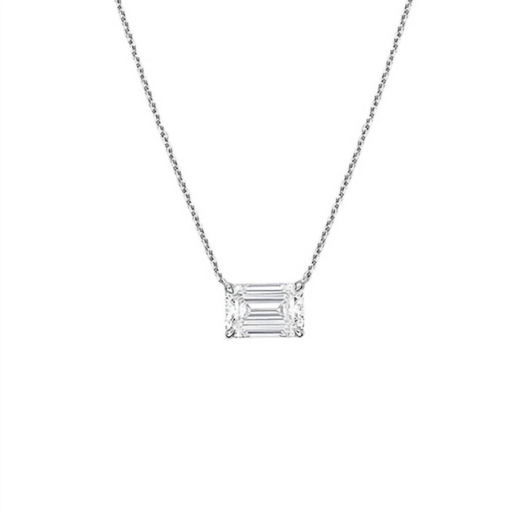 NEW DIANA M JEWELS women's 6.00 ct diamond solitaire emerald cut pendant - elega - Picture 2 of 2